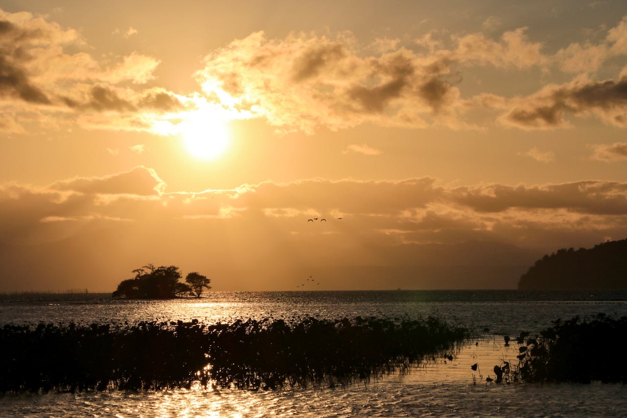 Shiga Lake Biwa Sunset